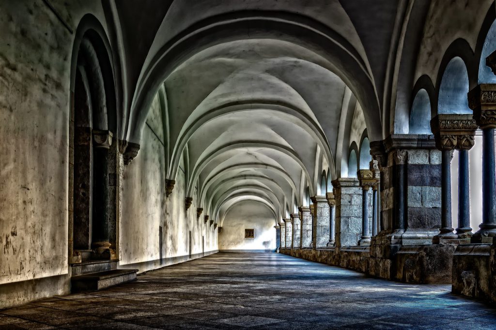 monastery cloister abbey corridor floor